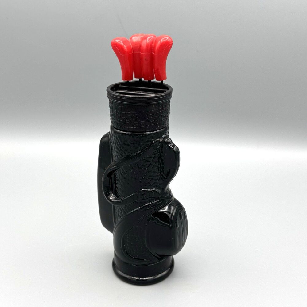 Vtg EMPTY Avon Golf Bag Glass Decanter Cologne Bottle 6” H Sports READ
